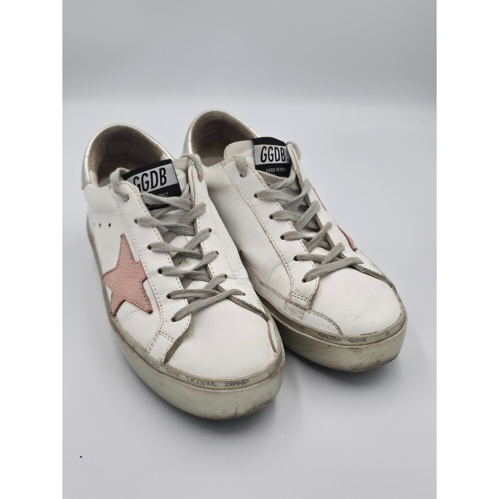 Golden Goose Hi Star White Pink Star Sneakers Women's 6 EU 36 Italy Leather - Picture 2 of 9